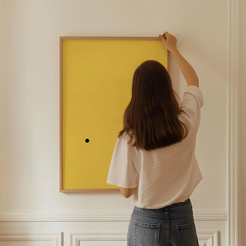 Estampe giclée « Le Point » du Bauhaus : Art moderne du milieu du XXe siècle, jaune et noir