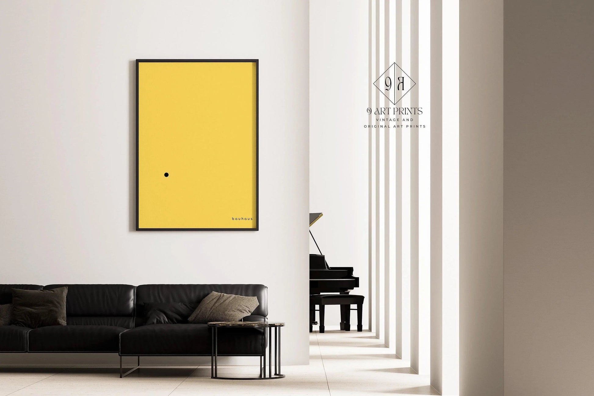Estampe giclée « Le Point » du Bauhaus : Art moderne du milieu du XXe siècle, jaune et noir