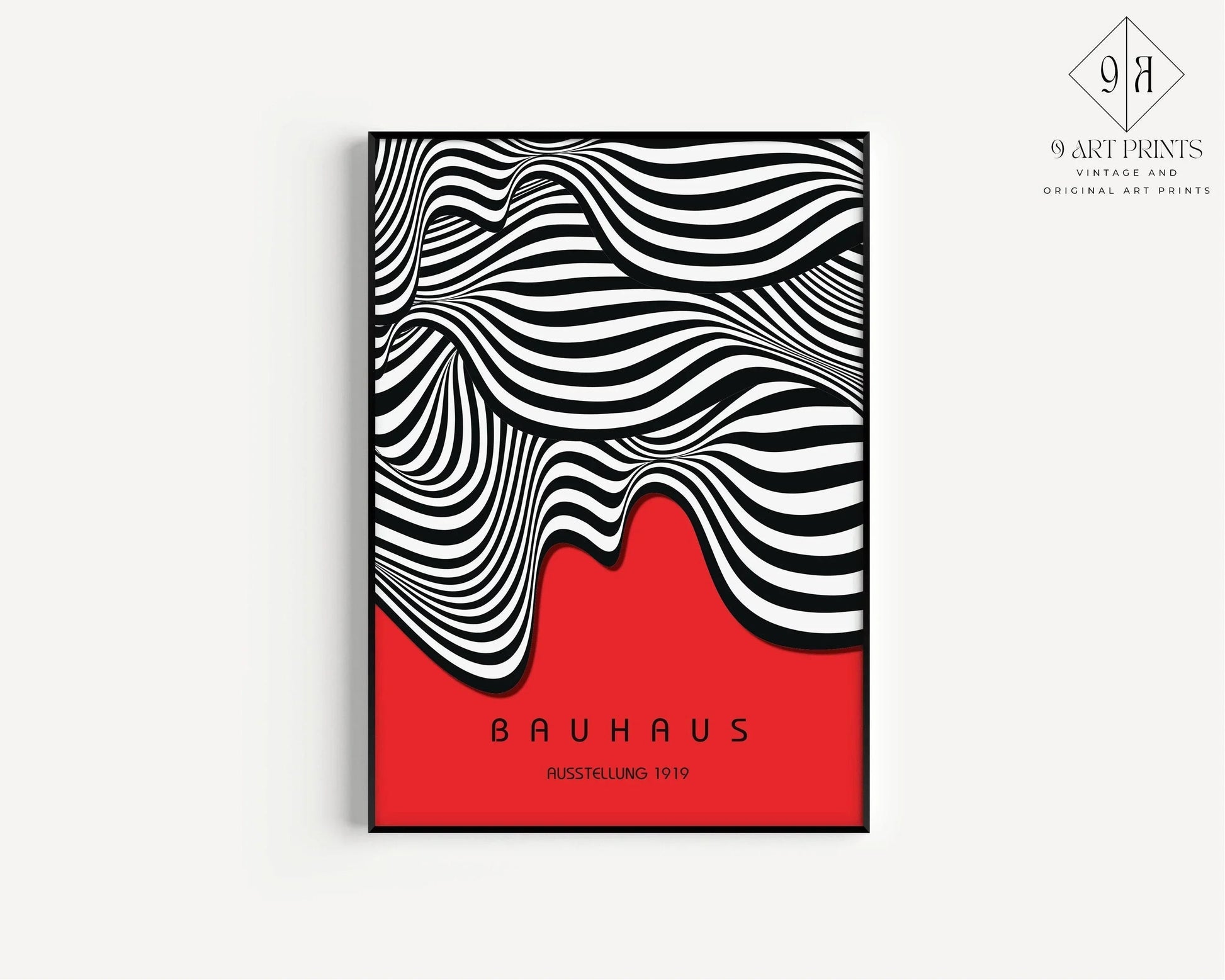 Bauhaus Waves Art Print: Mid-Century Modern Exhibition Poster