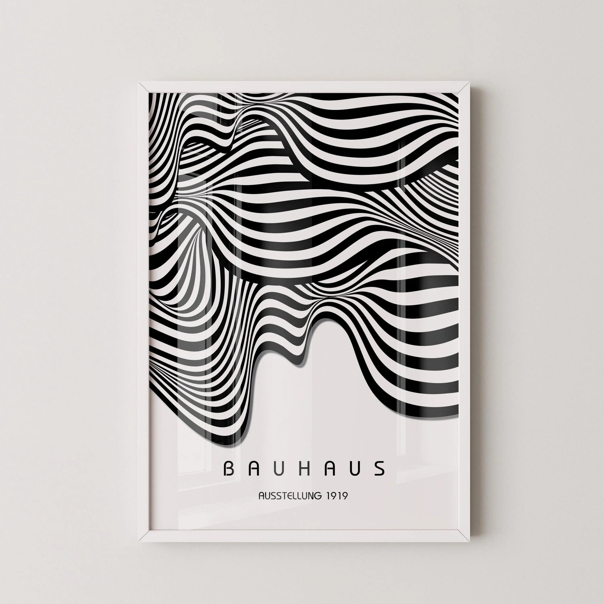 Affiche d'art Bauhaus Waves : style moderne du milieu du XXe siècle (impression giclée).