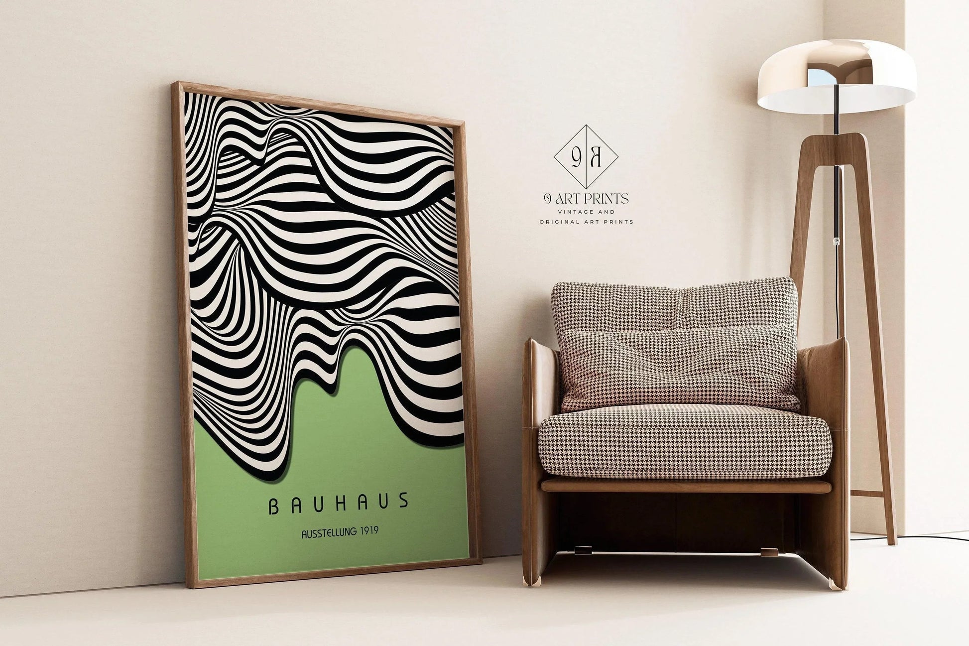 Bauhaus Waves Art Print: Mid-Century Modern Giclee Poster