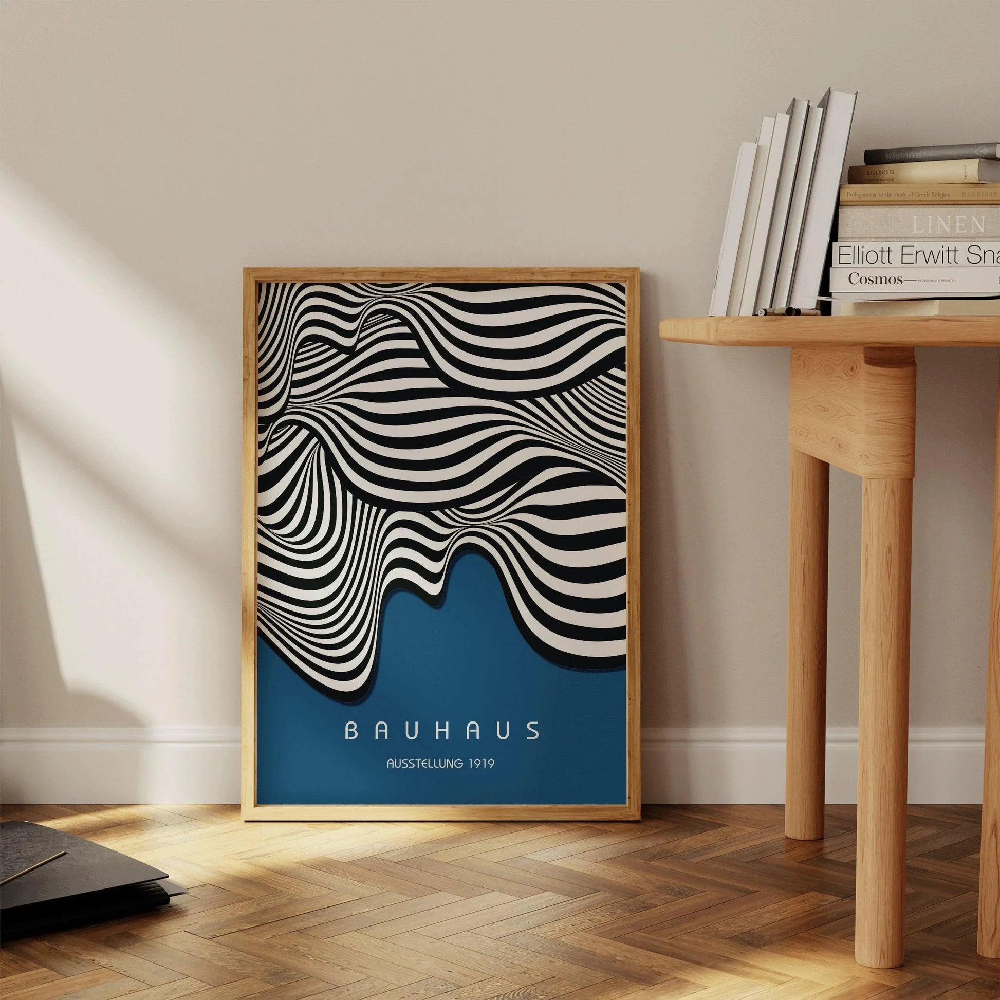 Affiche d'art Bauhaus Waves : style moderne du milieu du XXe siècle (impression giclée).