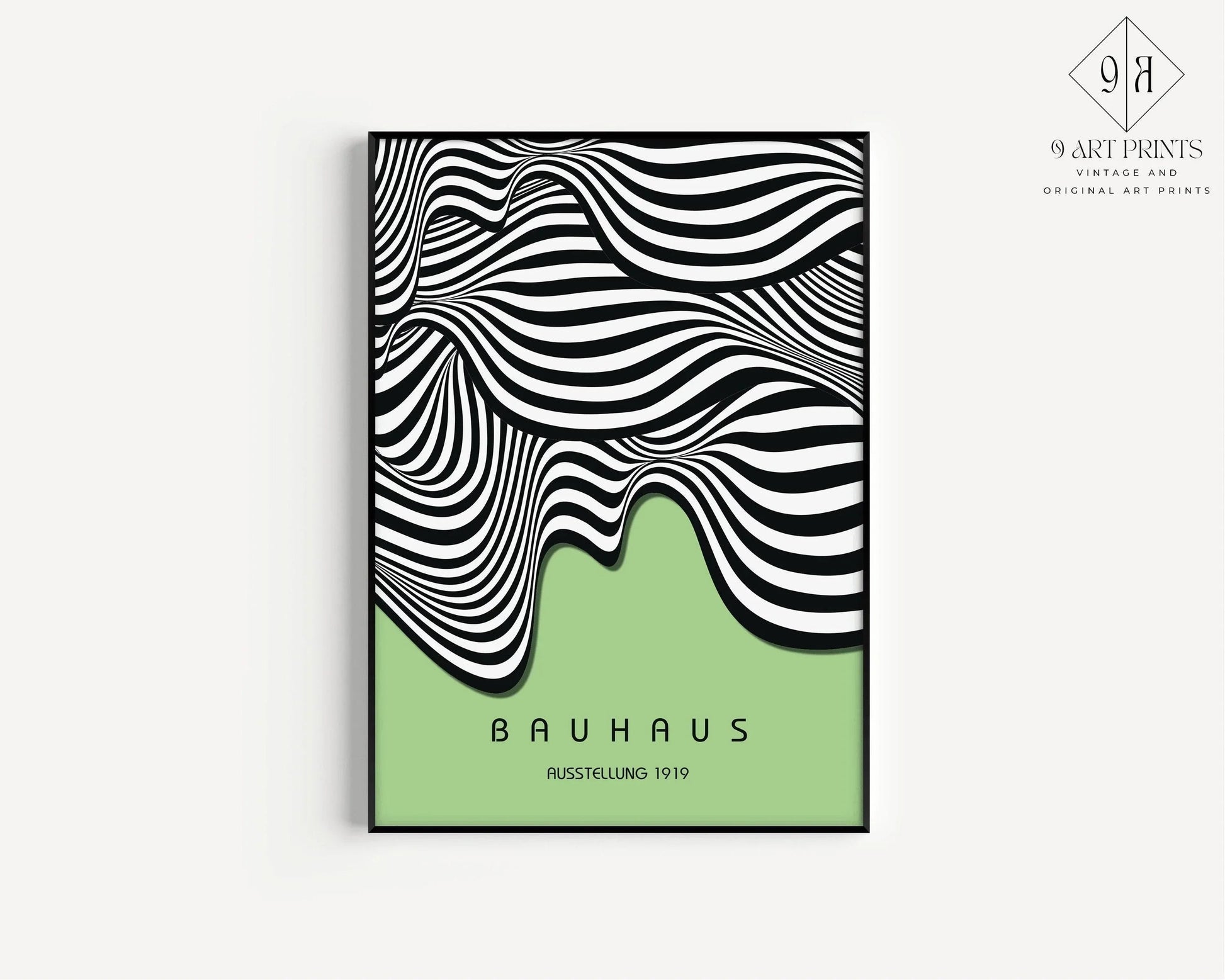 Bauhaus Waves Art Print: Mid-Century Modern Giclee Poster