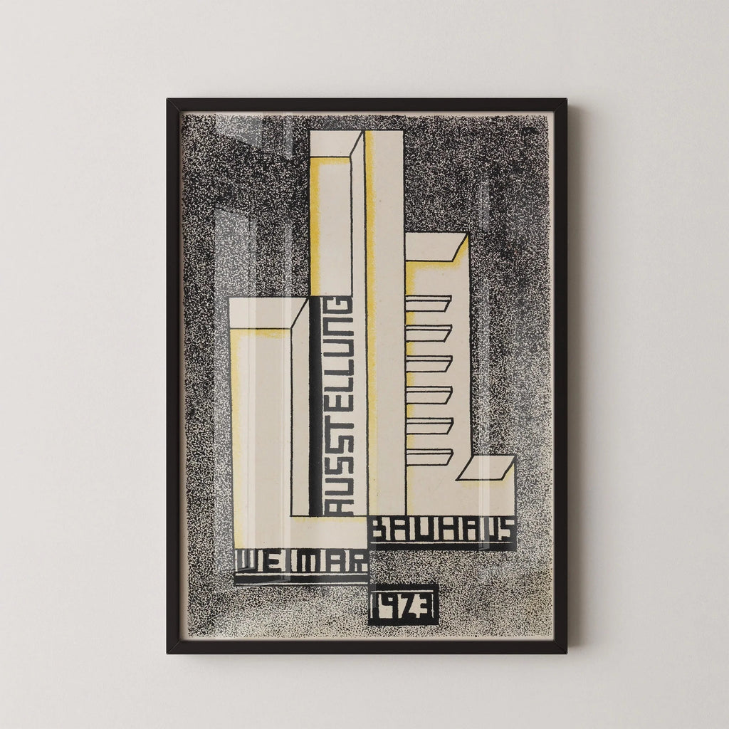 Bauhaus Weimar Ausstellung 1923 Affiche IMPRIMER | Affiche d’art moderne neutre vintage du milieu du siècle (disponible encadrée à la main)