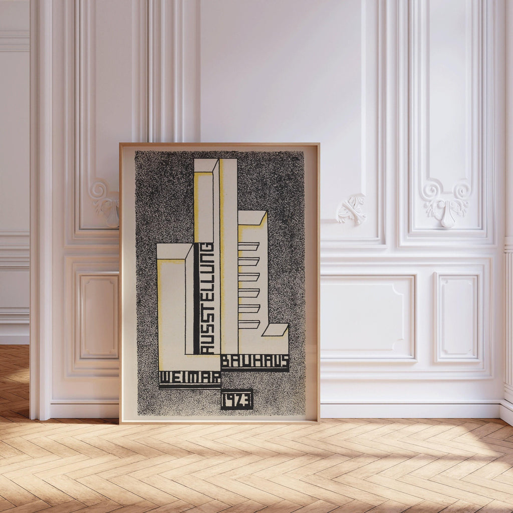 Bauhaus Weimar Ausstellung 1923 Affiche IMPRIMER | Affiche d’art moderne neutre vintage du milieu du siècle (disponible encadrée à la main)