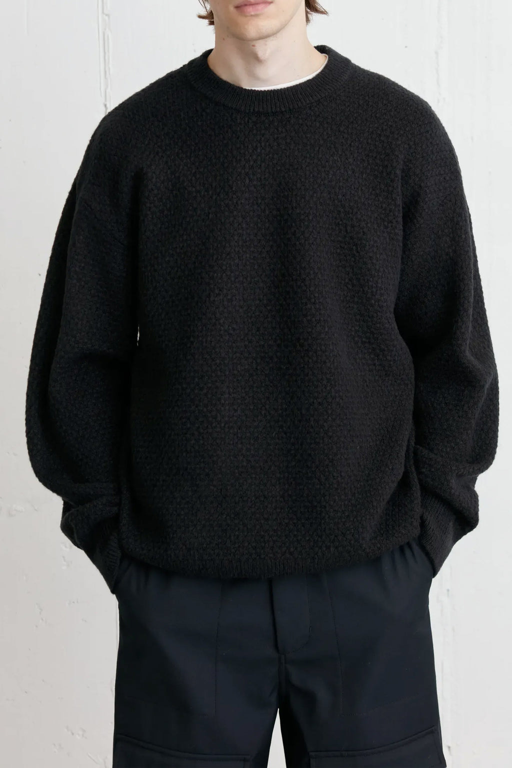 PULL COL ROND TEXTURÉ