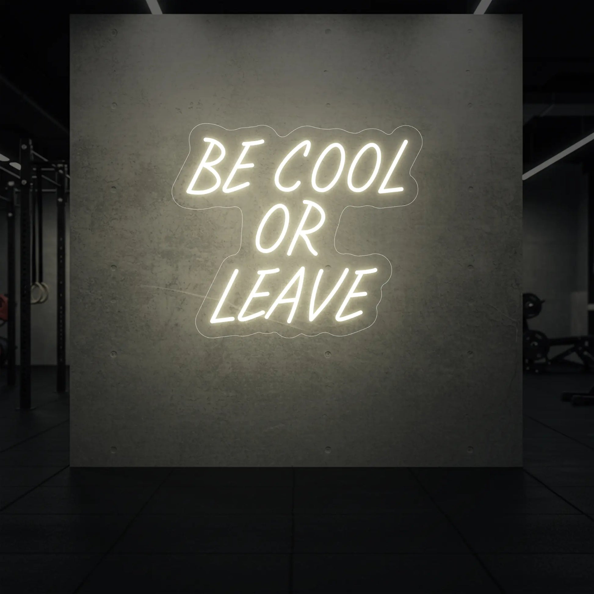 Soyez cool ou partez (enseigne lumineuse)