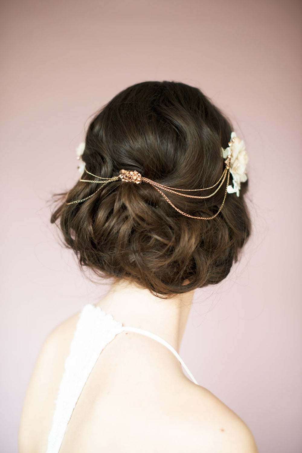 TAYLOR Silk Flower Bridal Hair Chain