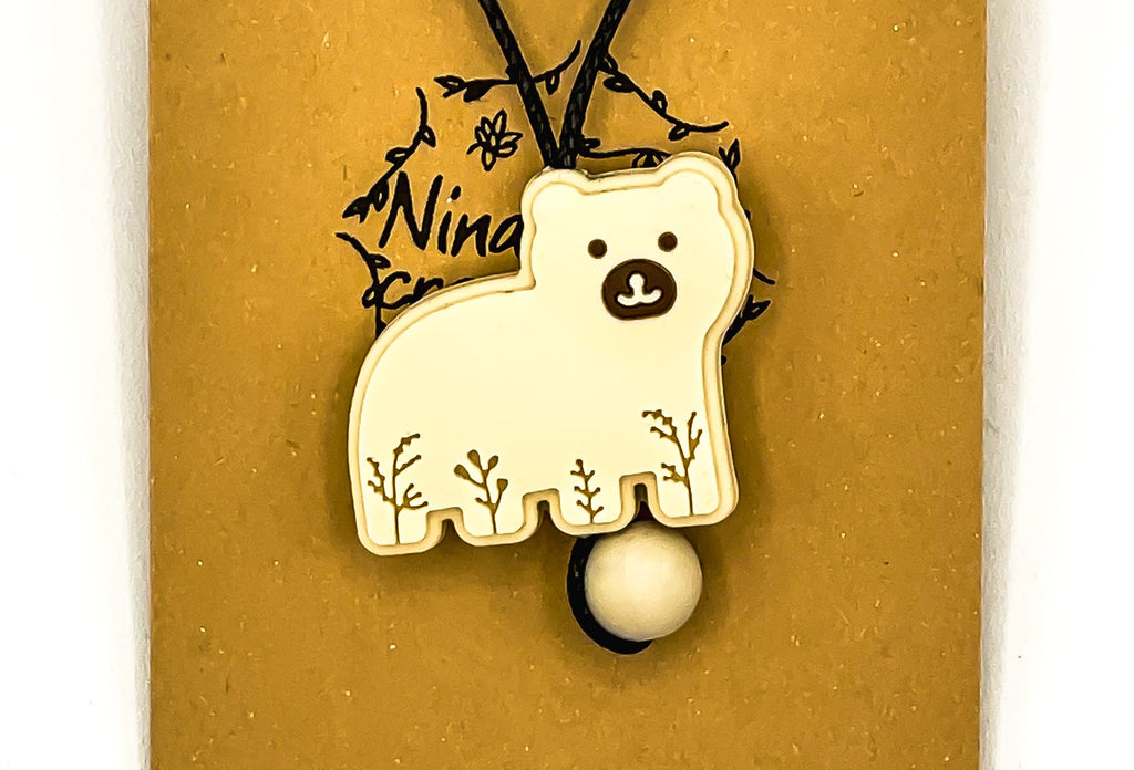 Collier à mâcher en forme d'ours botanique