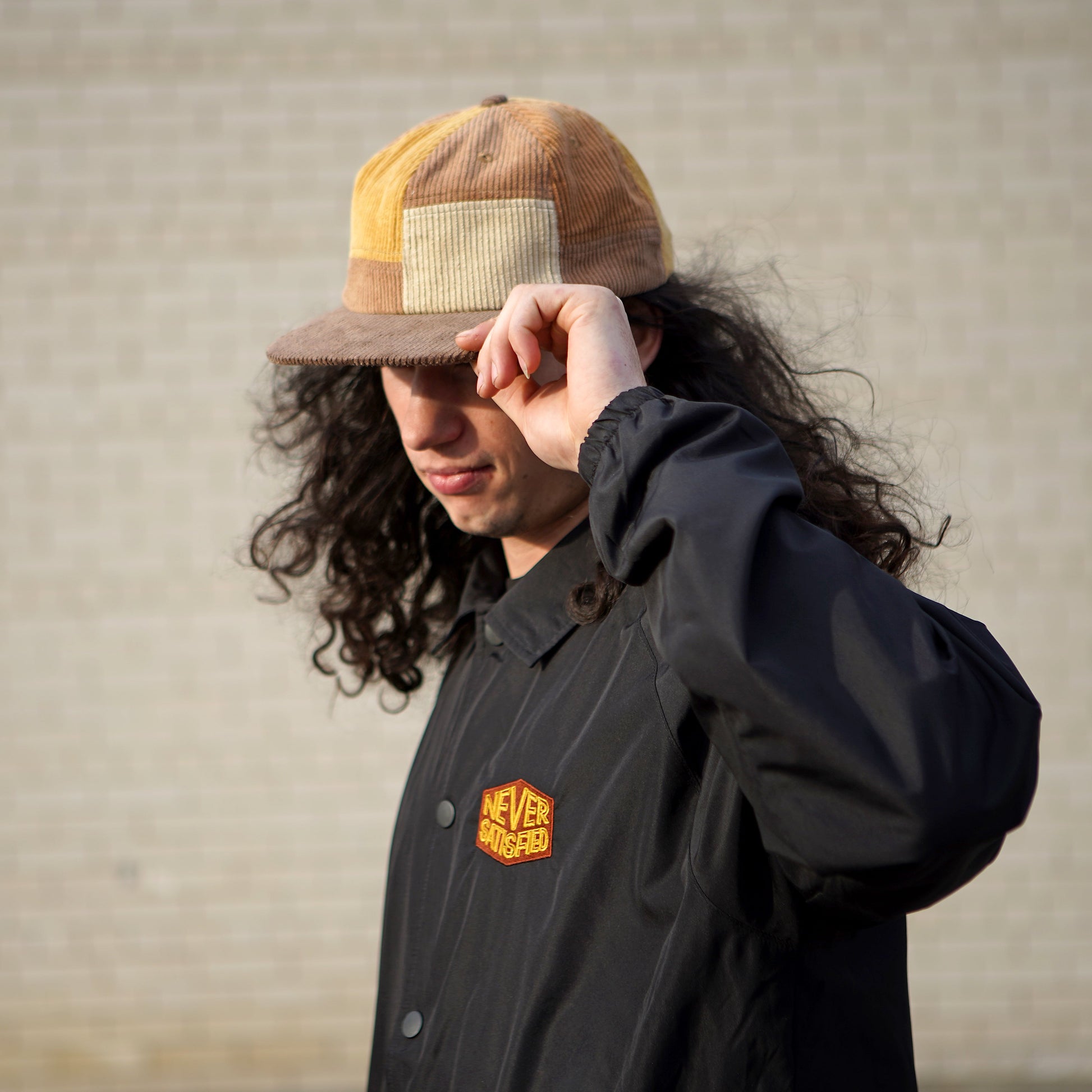 Chapeau patchwork en velours côtelé