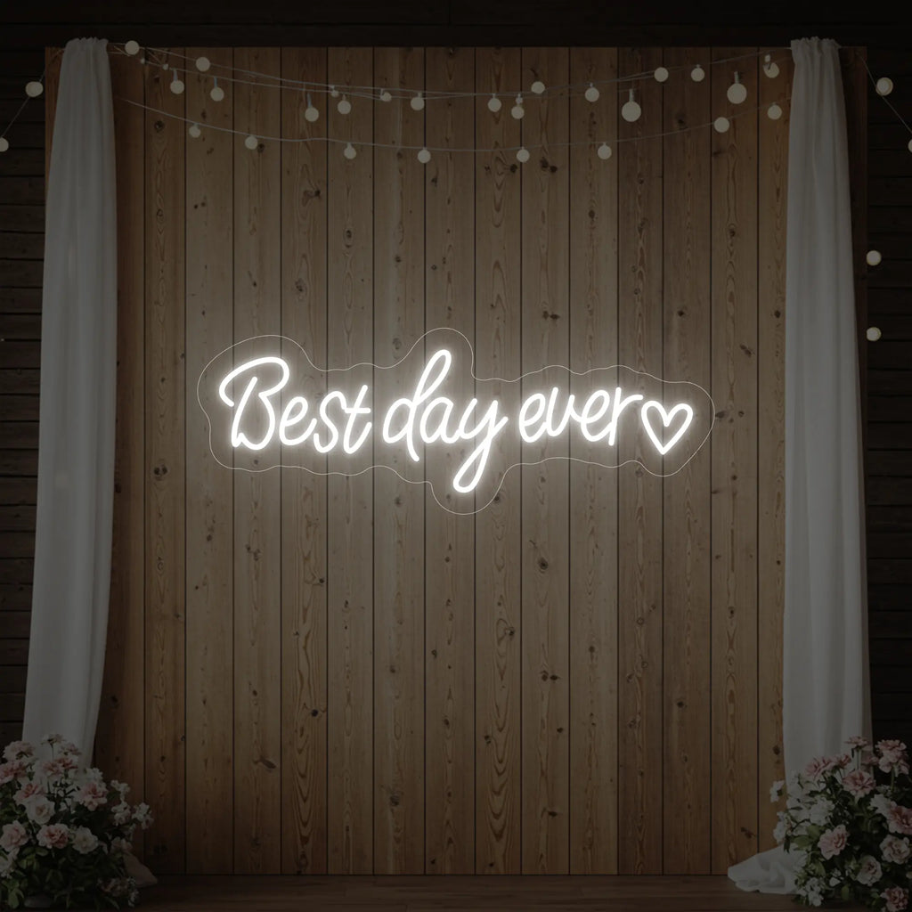 Best Day Ever Heart Neon Sign