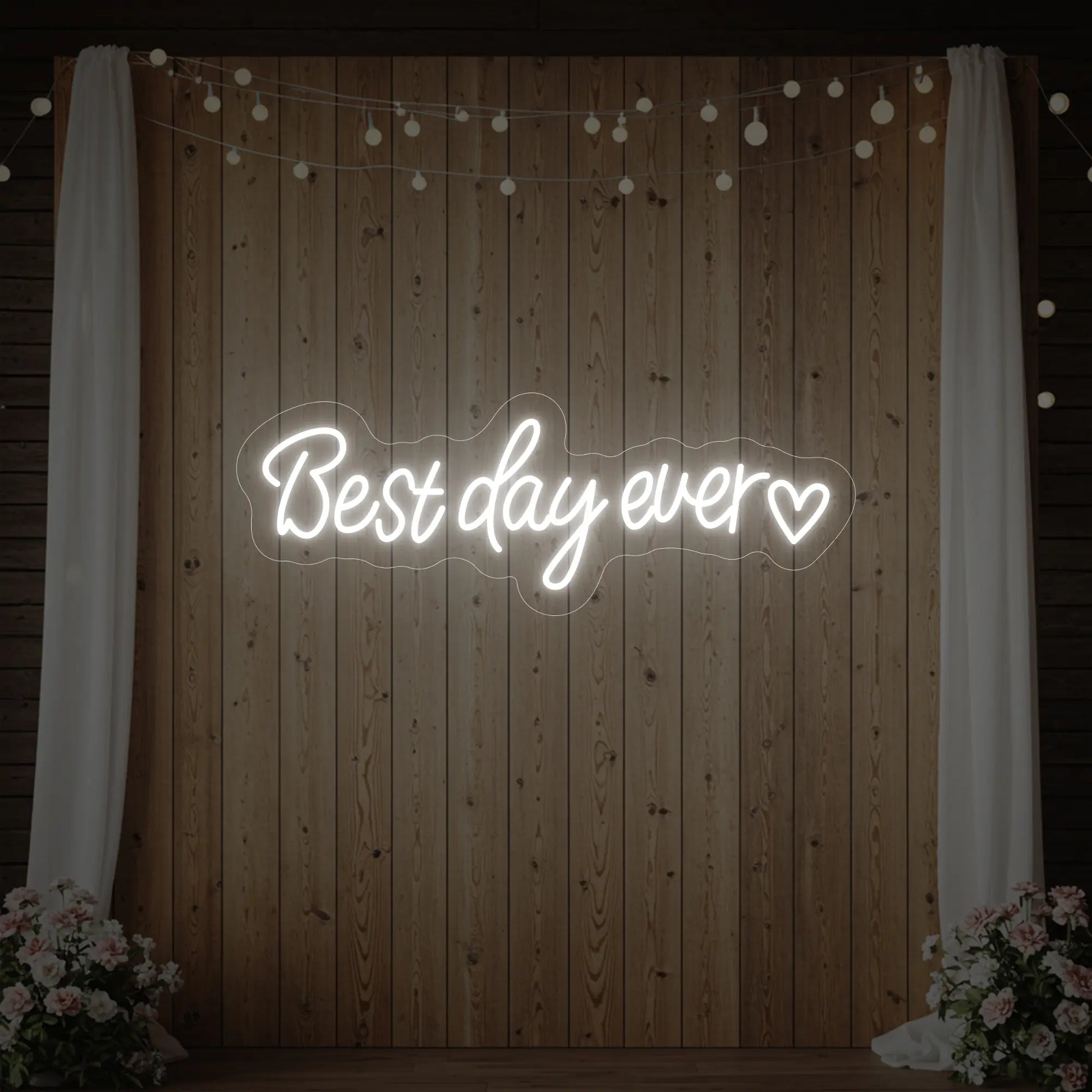 Best Day Ever Heart Neon Sign