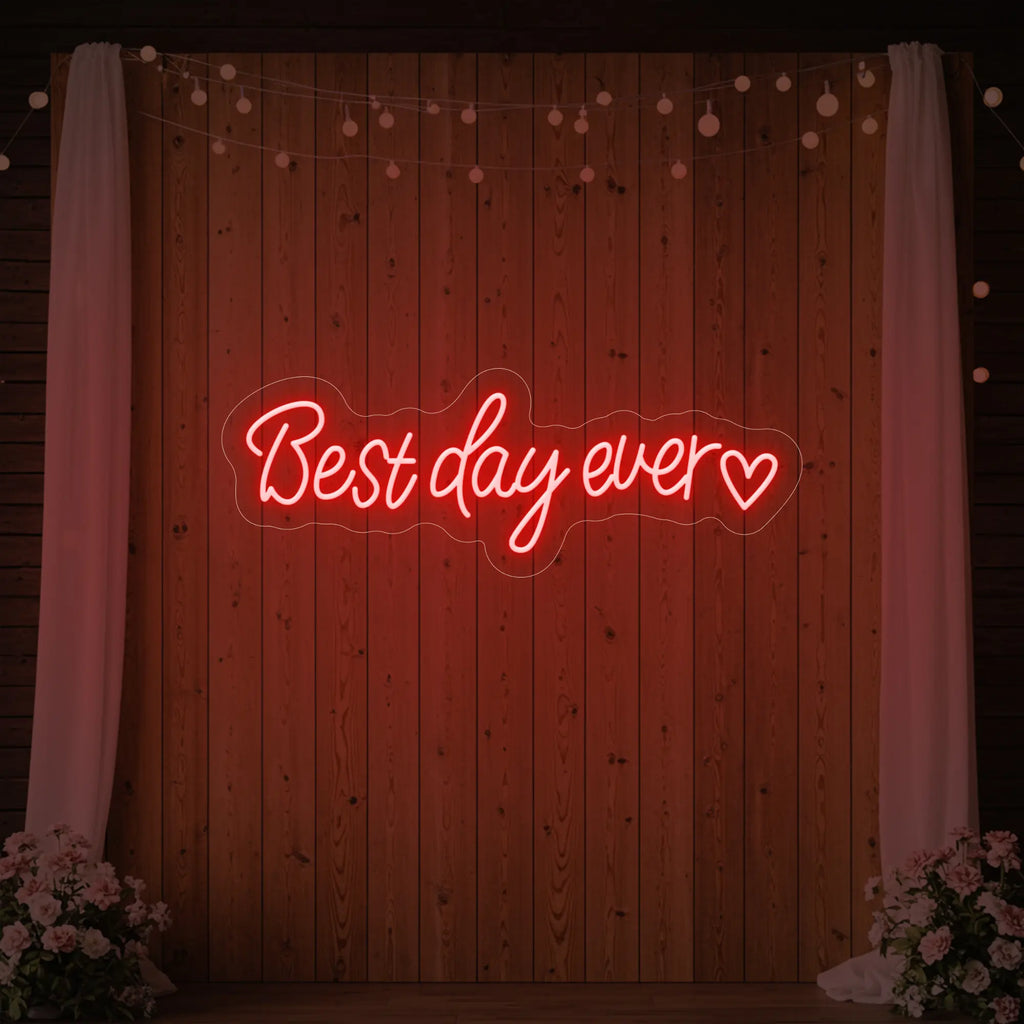 Best Day Ever Heart Neon Sign