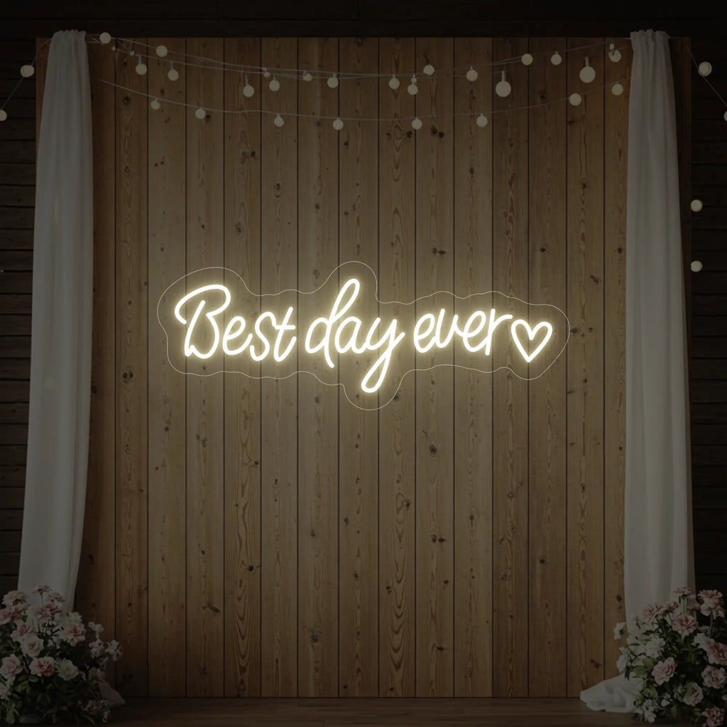 Best Day Ever Heart Neon Sign