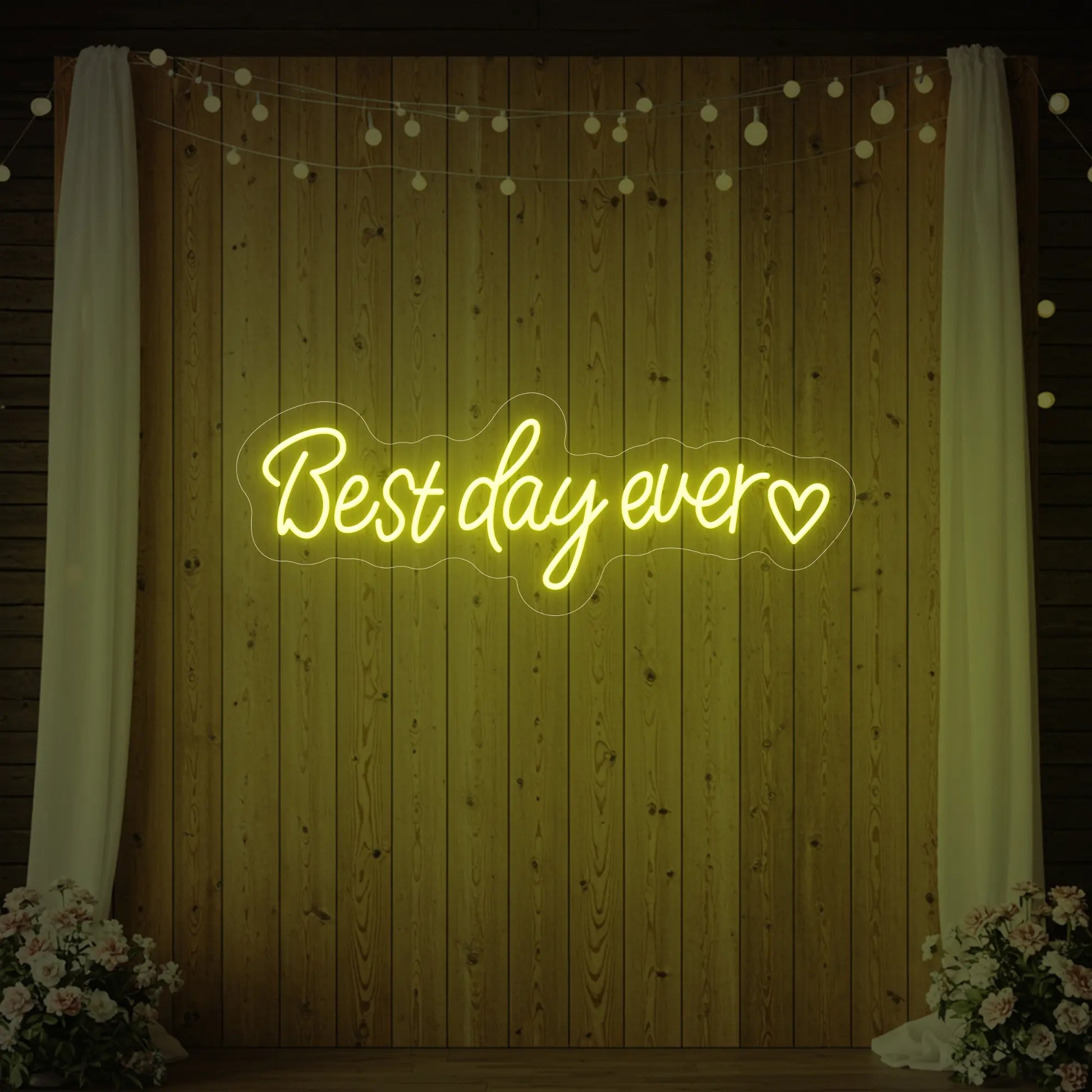 Best Day Ever Heart Neon Sign