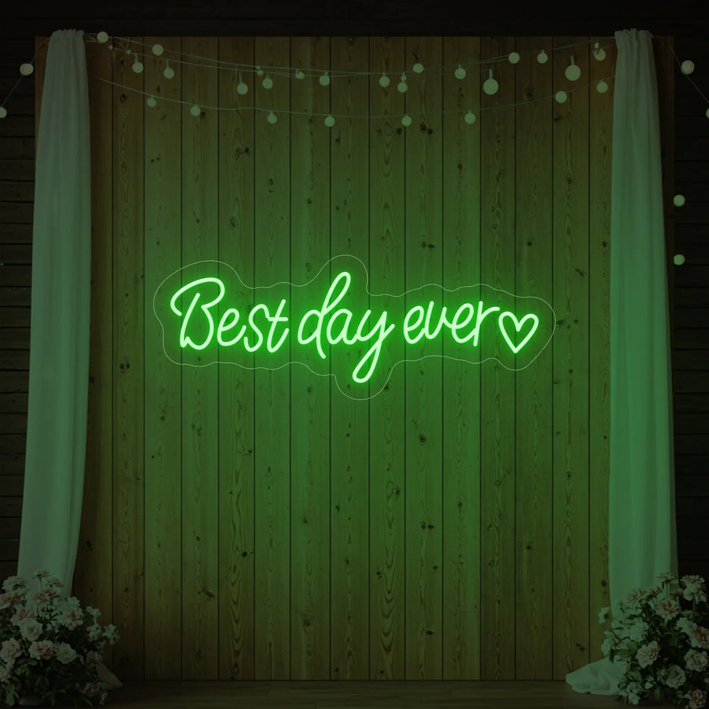 Best Day Ever Heart Neon Sign