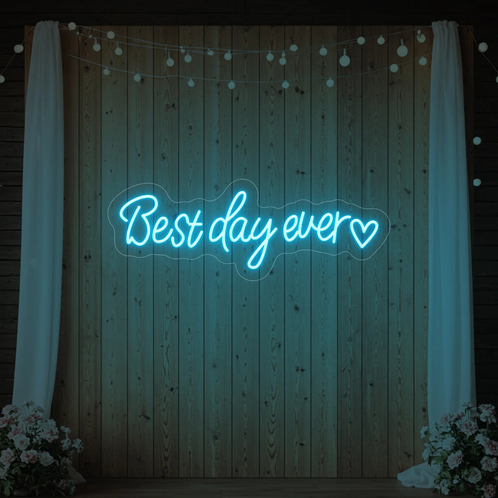 Best Day Ever Heart Neon Sign
