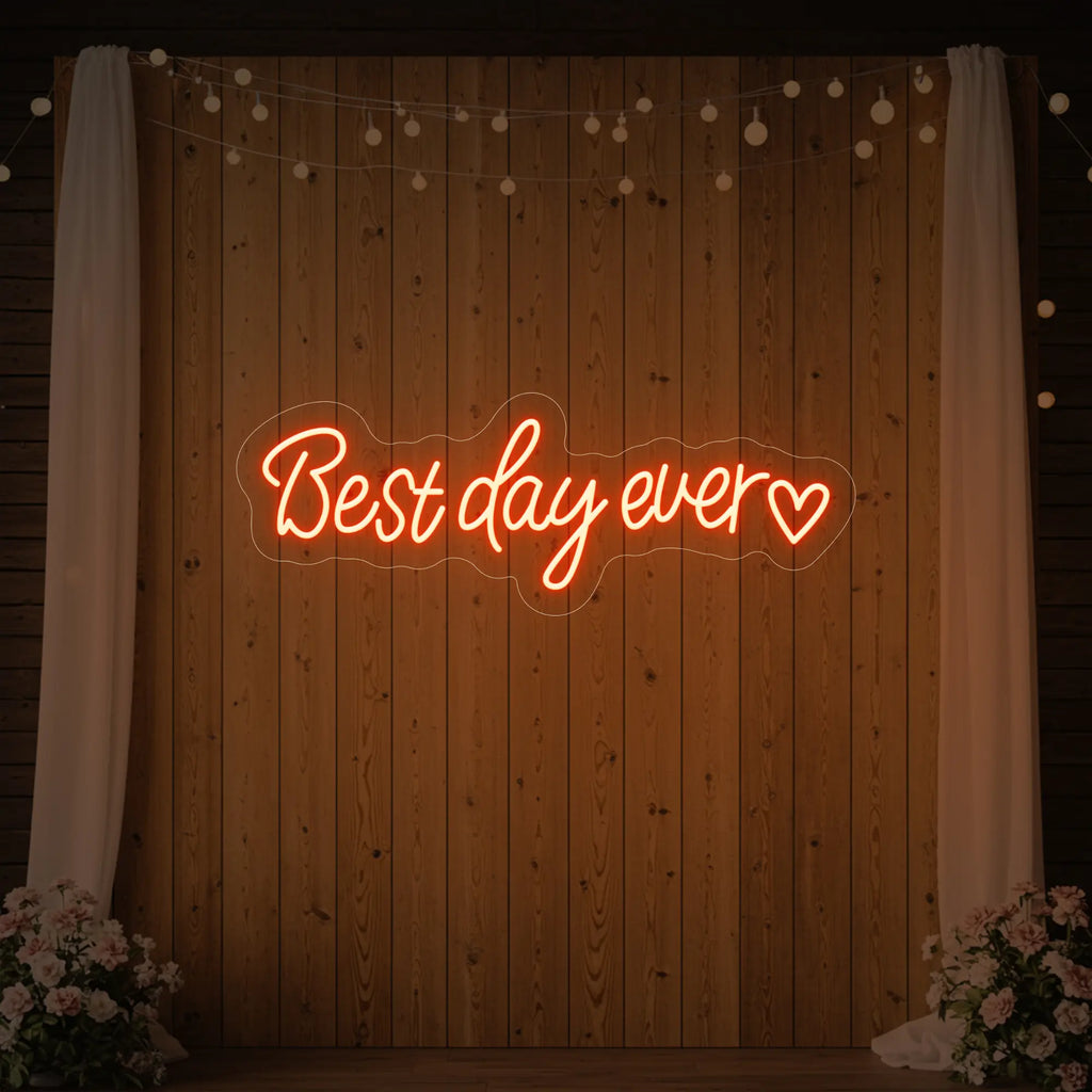 Best Day Ever Heart Neon Sign
