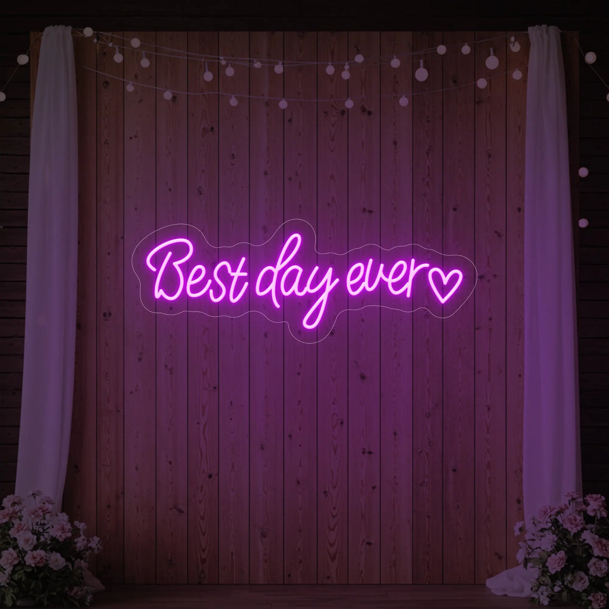 Best Day Ever Heart Neon Sign