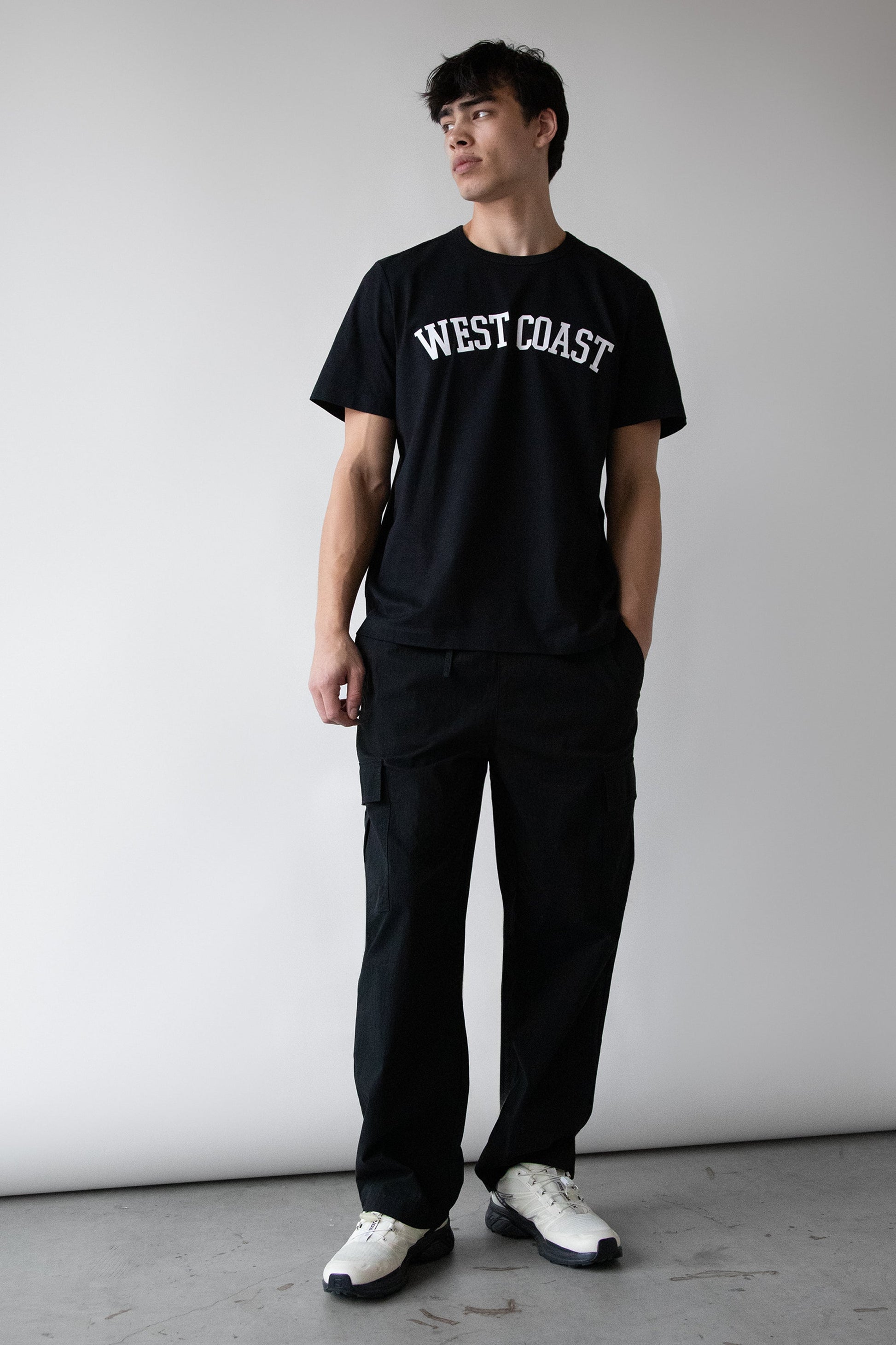 PANTALON CARGO COUPE DÉCONTRACTÉE EN COTON ET NYLON