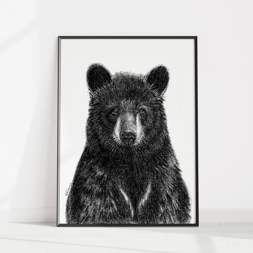 Black Bear Portrait  - Rigid Framed Canvas