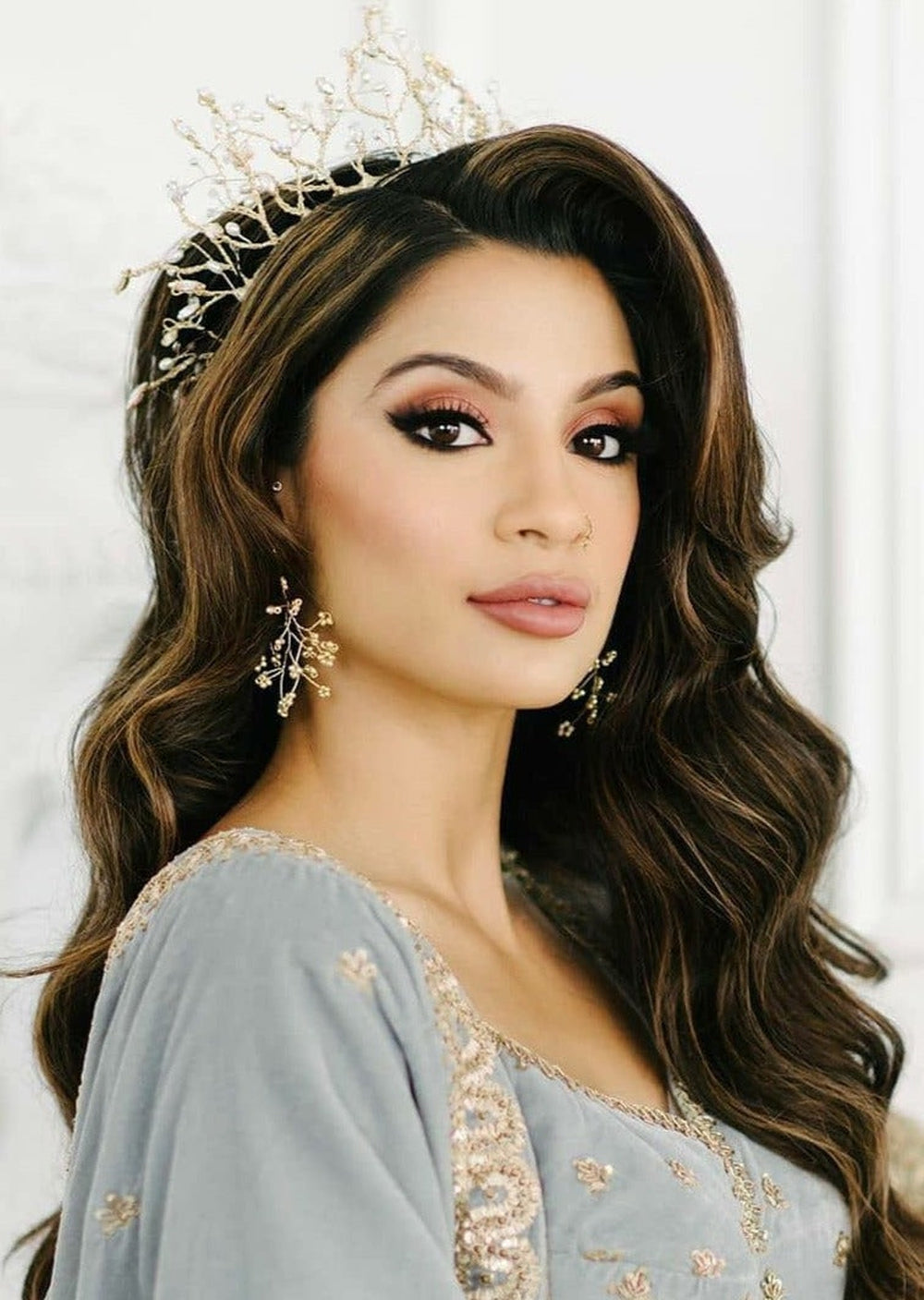 ROUZHIN Crystal Twig Bridal Crown