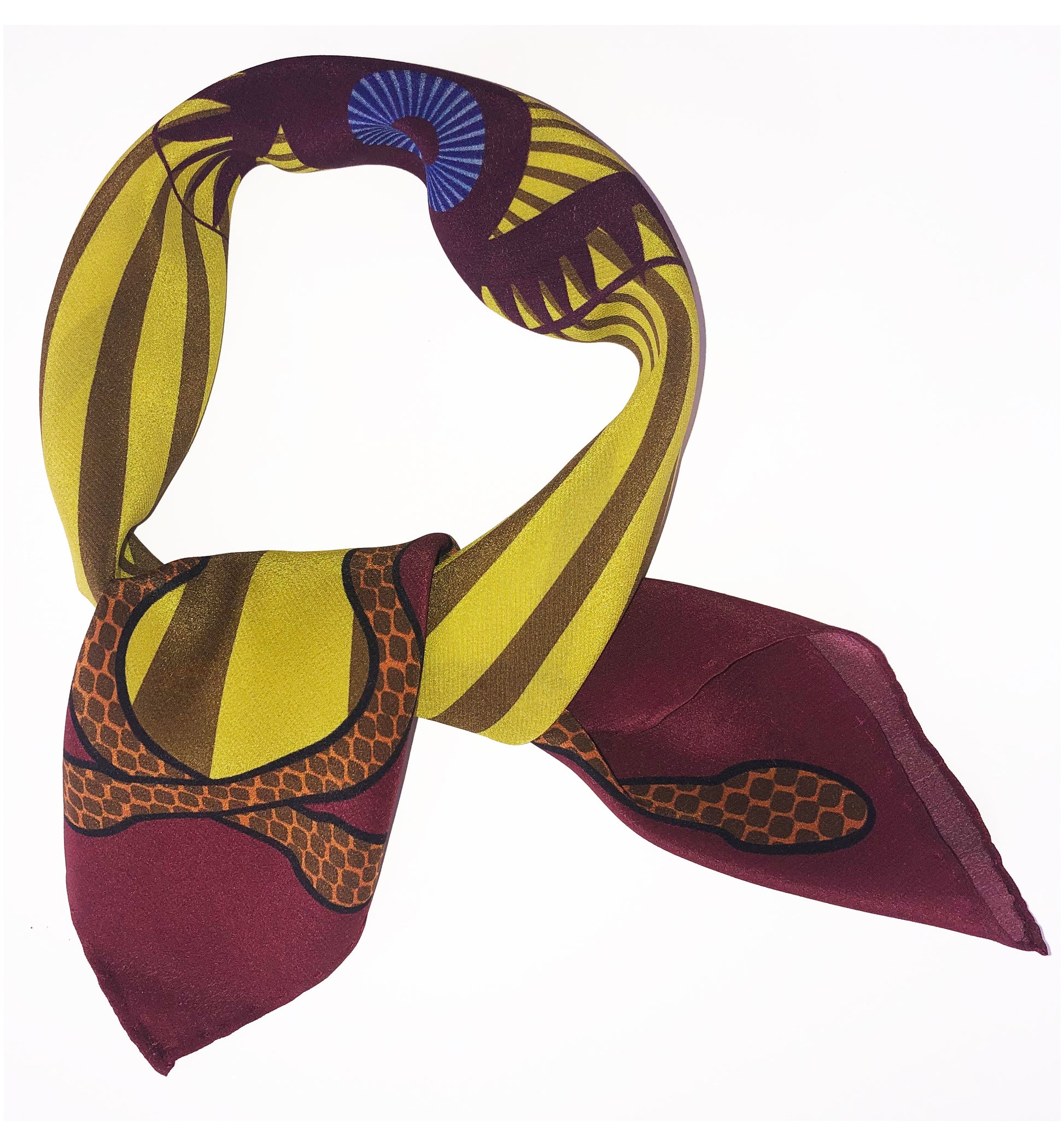 foulard en soie espion aux yeux bleus