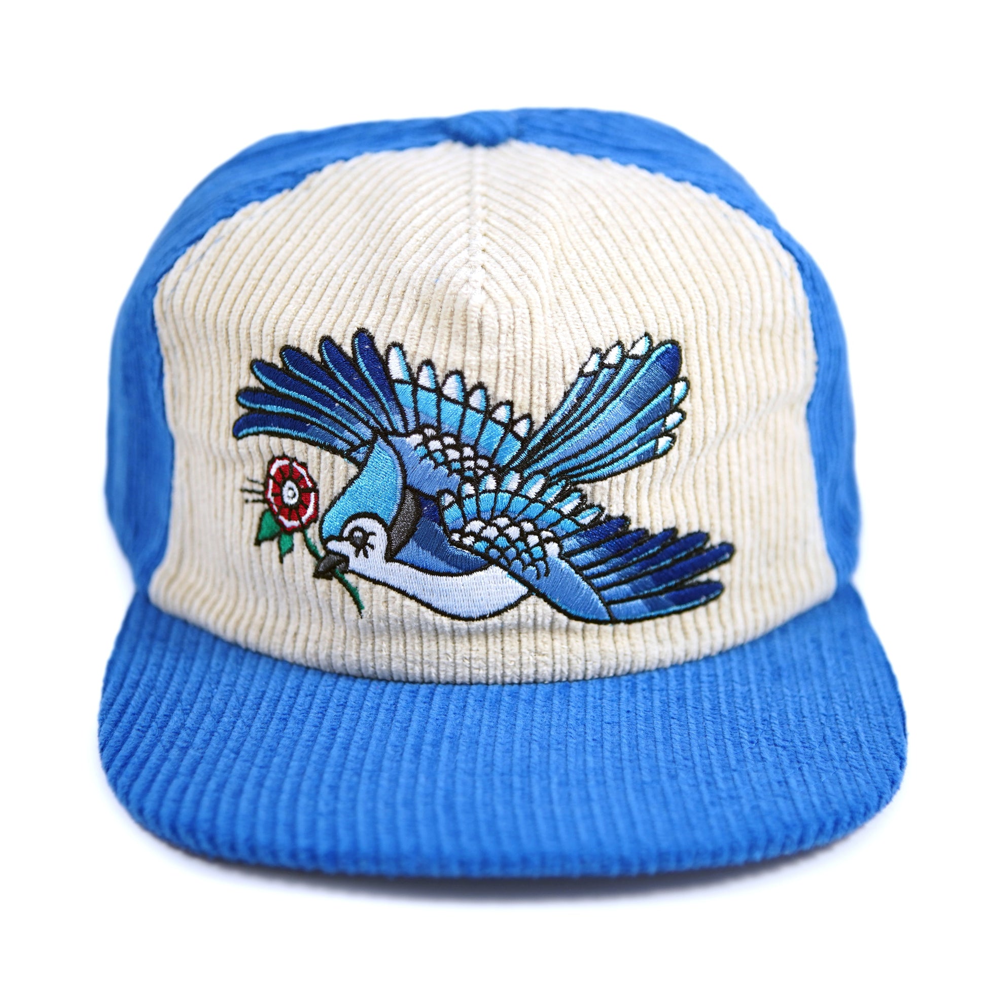 Chapeau en velours côtelé bicolore Blue Jay