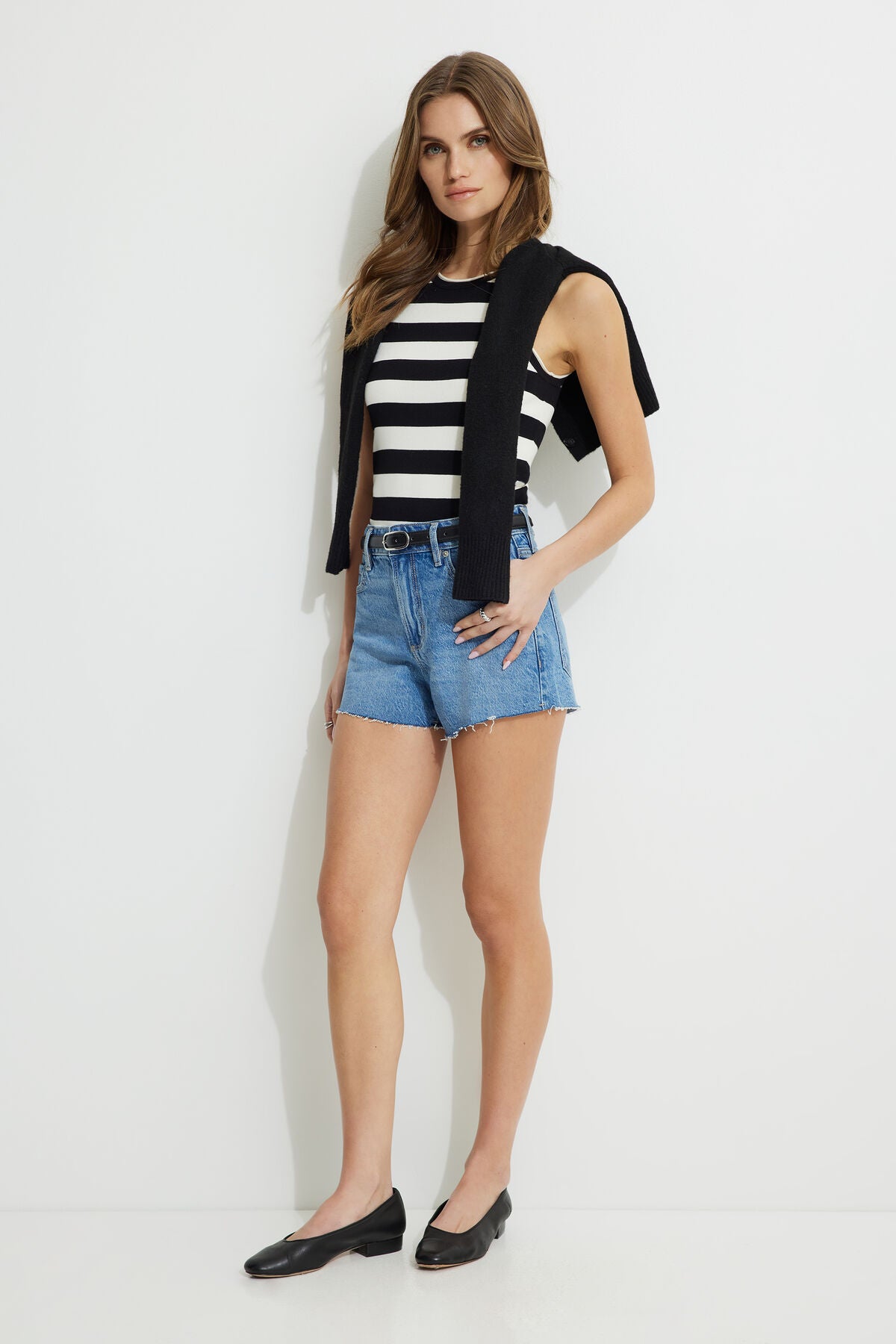 Short en jean taille haute Claudia Mom