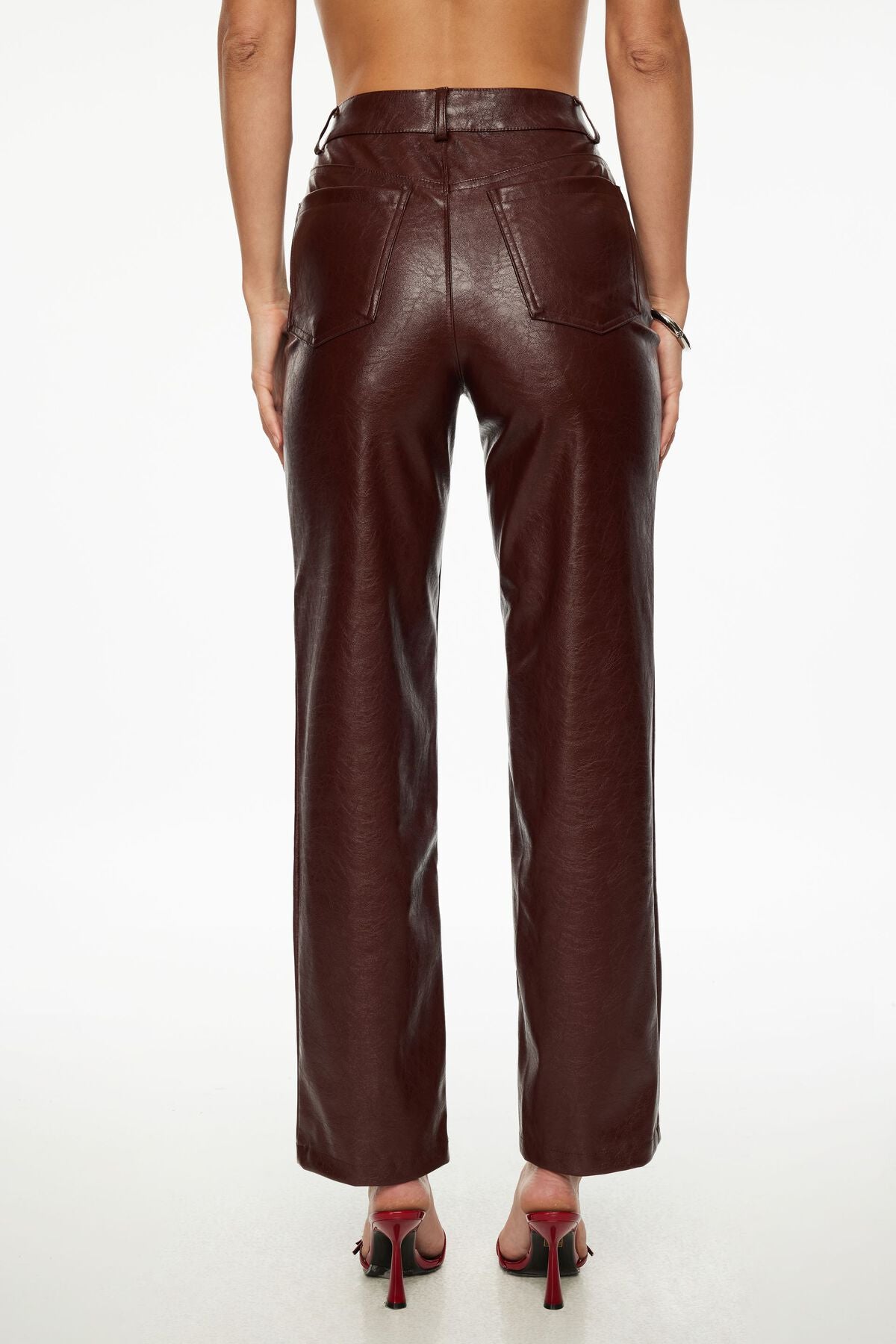 Justina Straight Faux Leather Pants