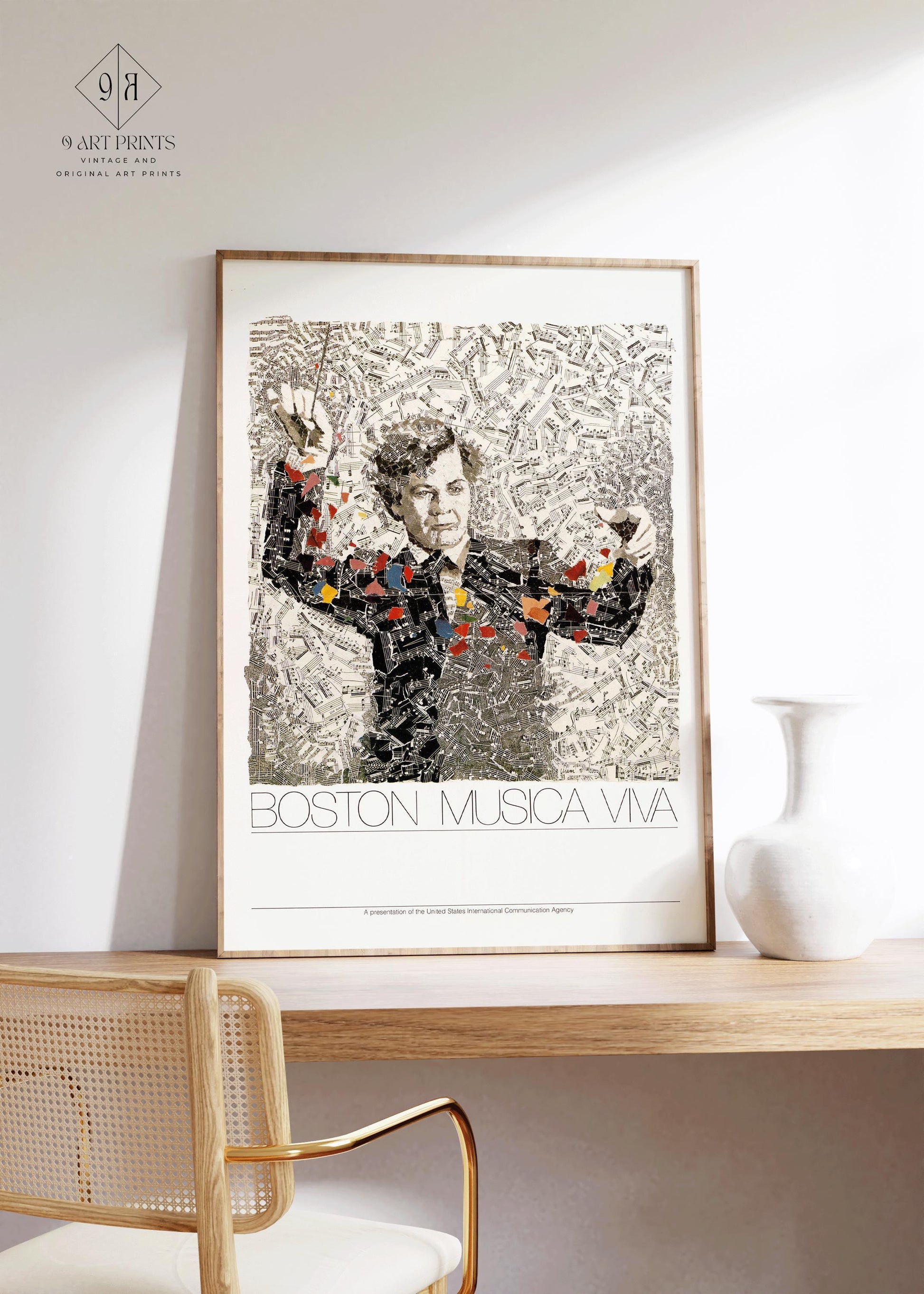 Affiche Boston Musica Viva : Illustration musicale vintage dynamique