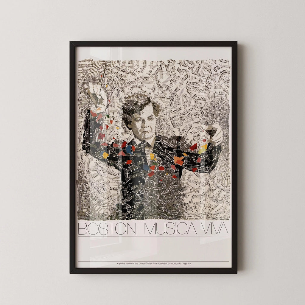 Affiche Boston Musica Viva : Illustration musicale vintage dynamique