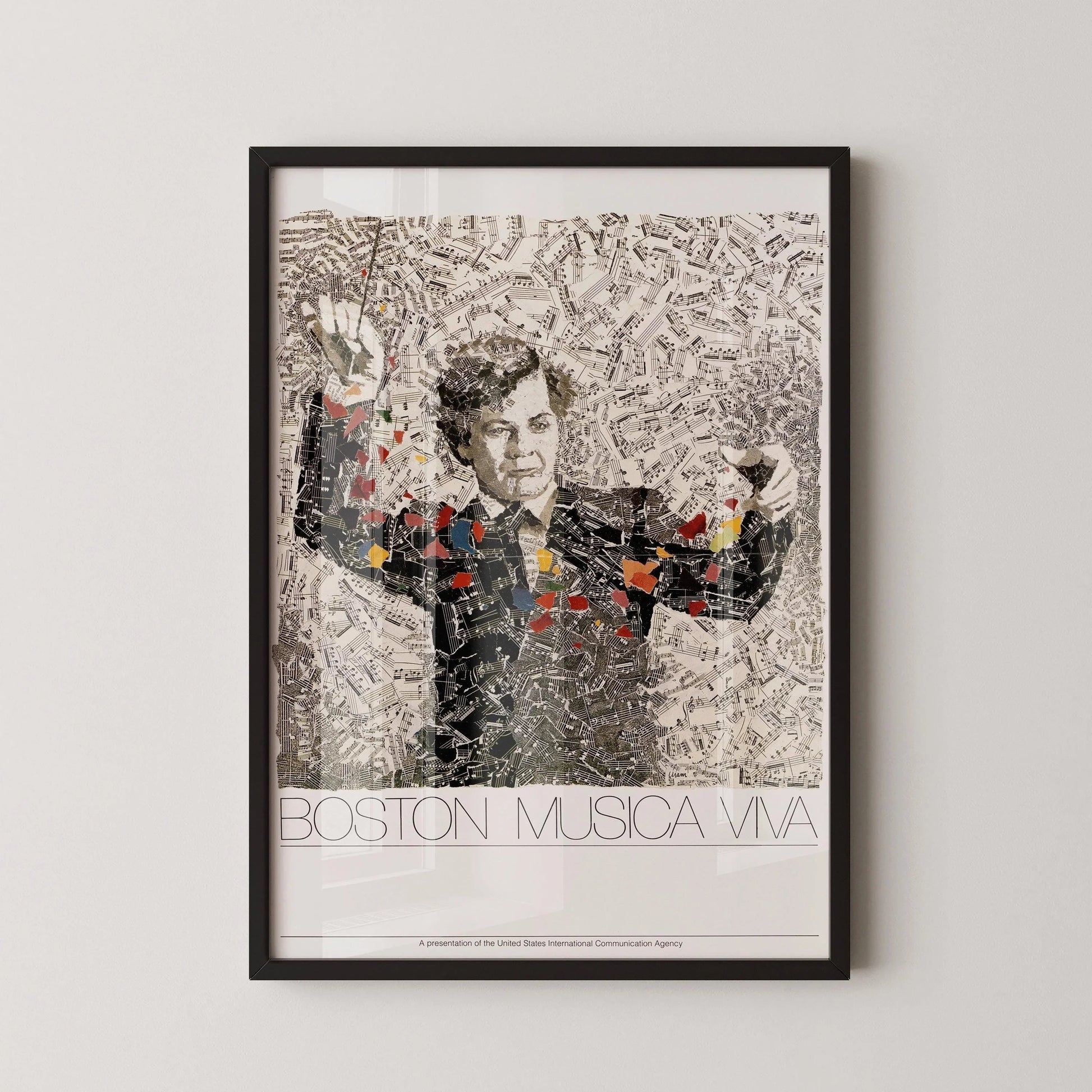 Affiche Boston Musica Viva : Illustration musicale vintage dynamique