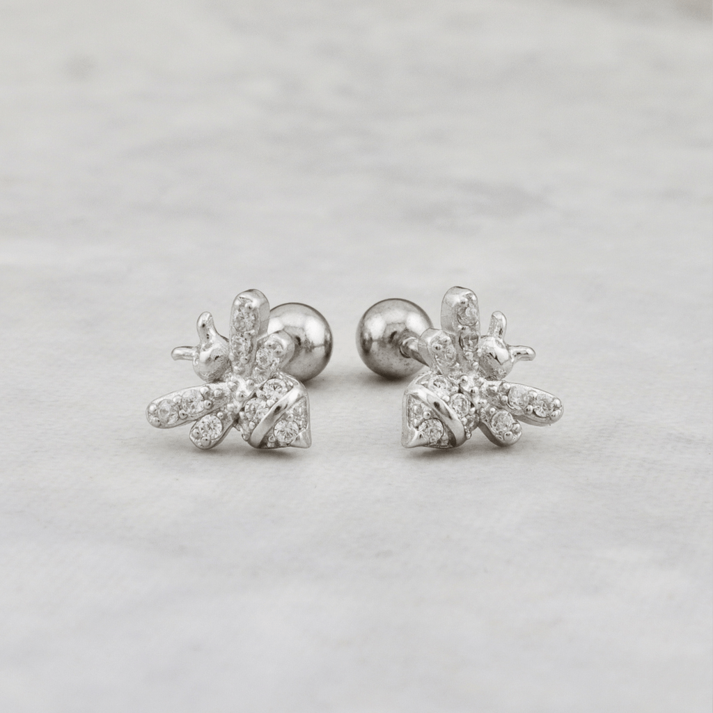 Sterling Silver Bee Earrings