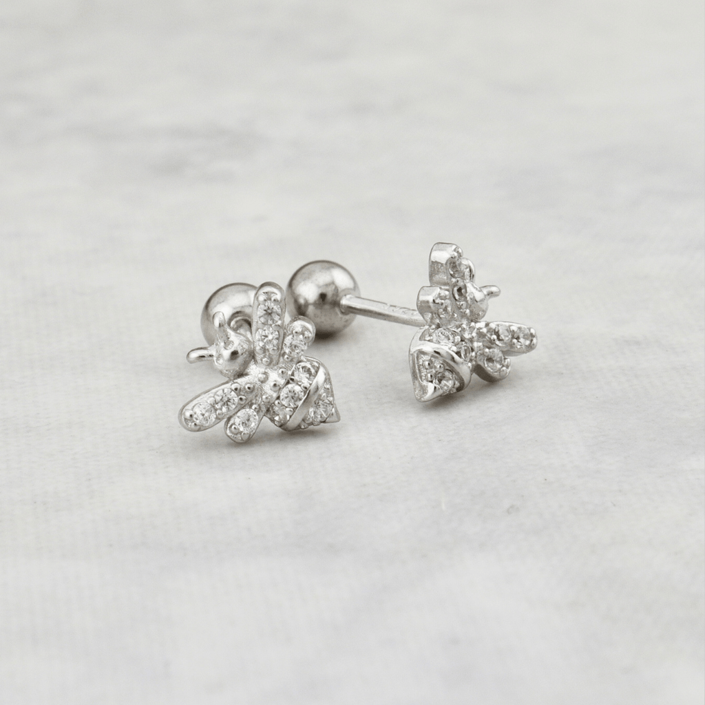 Sterling Silver Bee Earrings