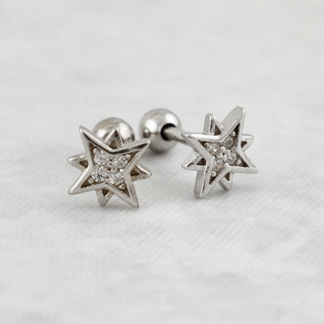 Sterling Silver Northern Star Earrings