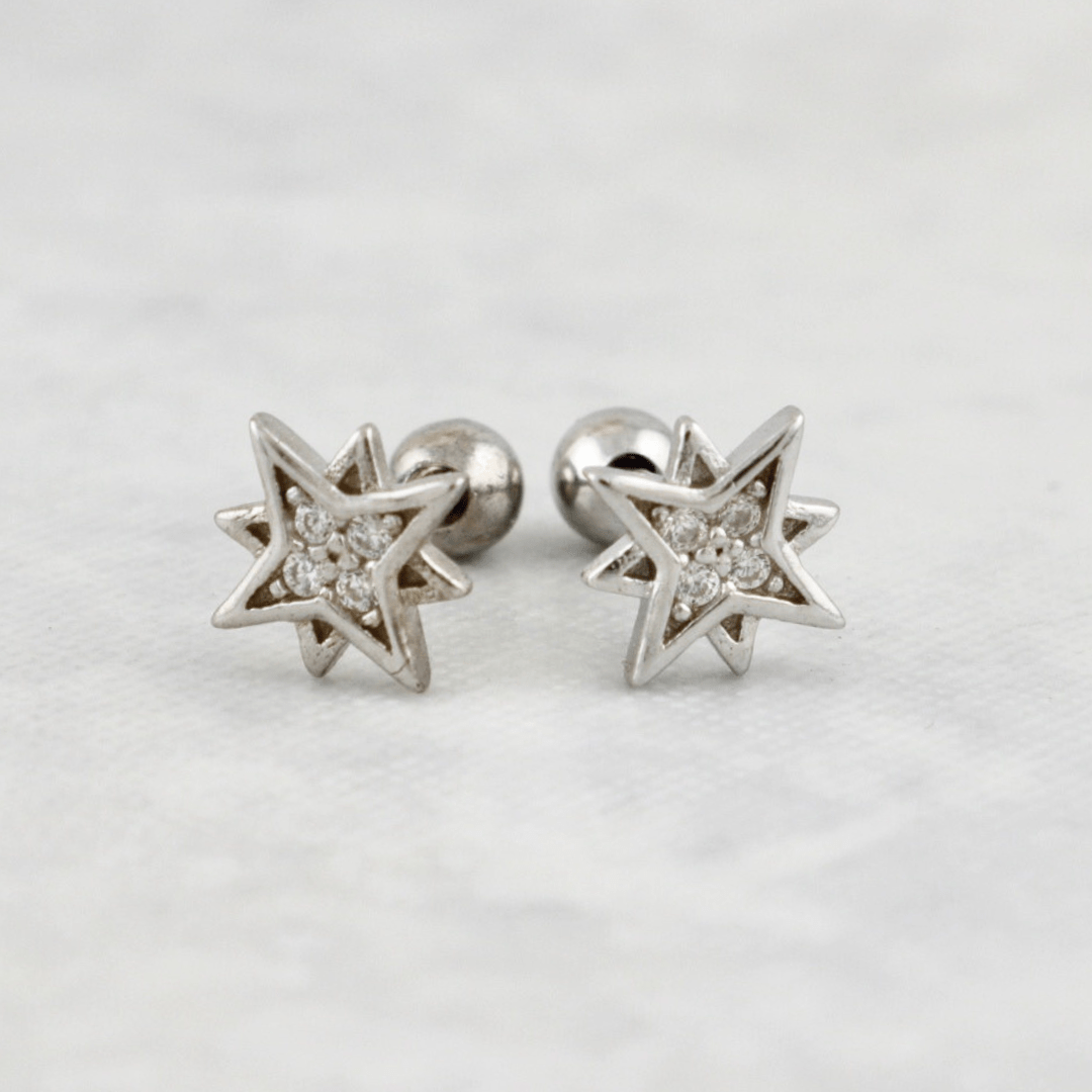 Sterling Silver Northern Star Earrings