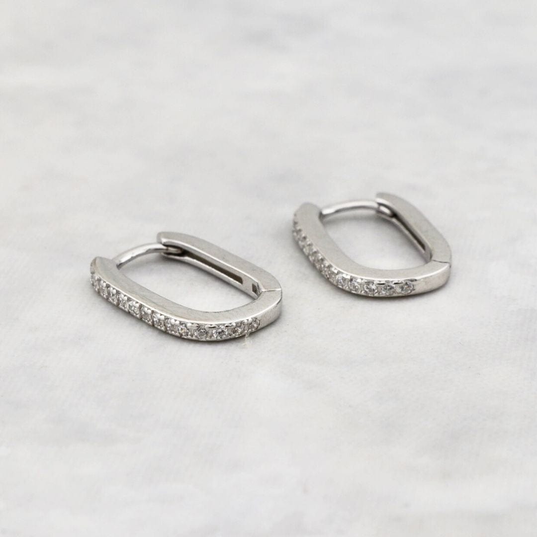 Sparkling Minimalist Huggie Earrings in Sterling Silver