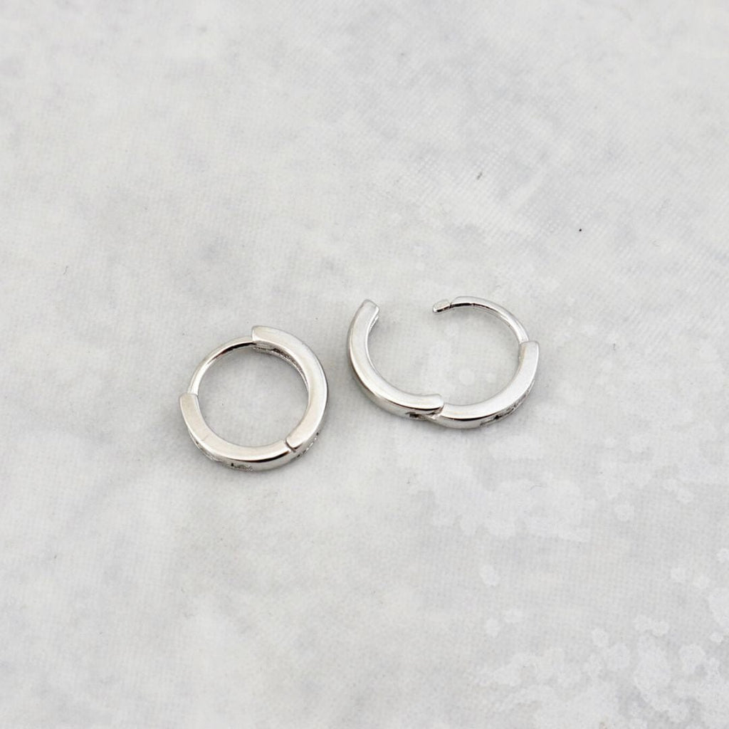 Princess Sterling Silver Huggie Earrings