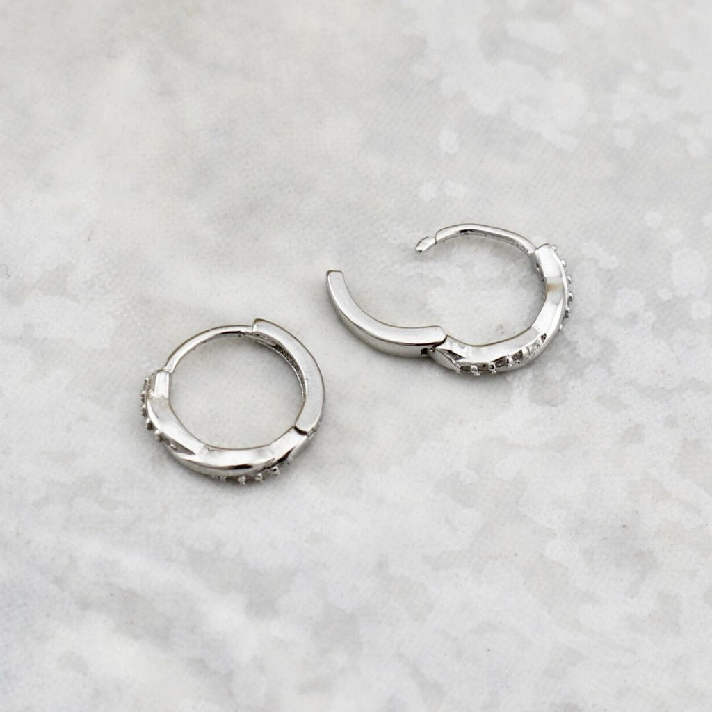 Twisted Sterling Silver Huggie Earrings