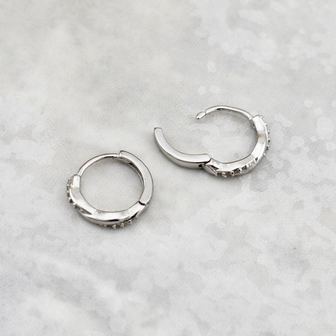 Twisted Sterling Silver Huggie Earrings