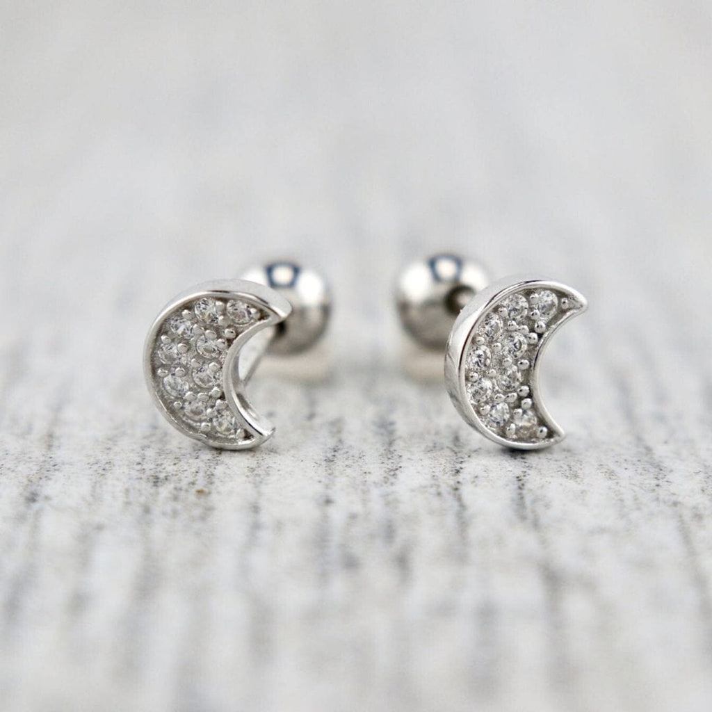 Sterling Silver Moon Earrings