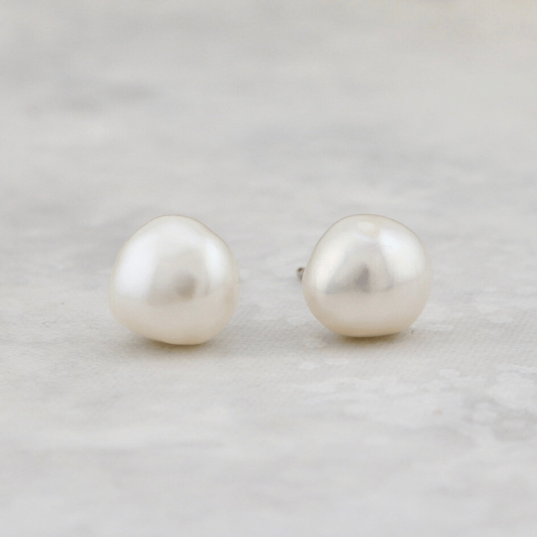 Sterling Silver Baroque Pearl Earrings