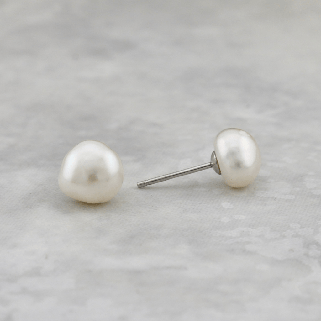 Sterling Silver Baroque Pearl Earrings