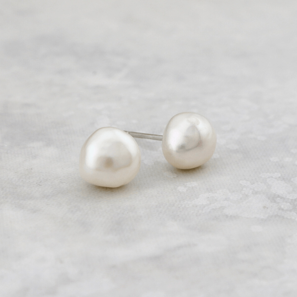 Sterling Silver Baroque Pearl Earrings
