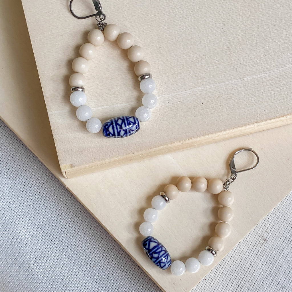 Boucles d'oreilles bohèmes pendantes en pierres naturelles | NAXOS