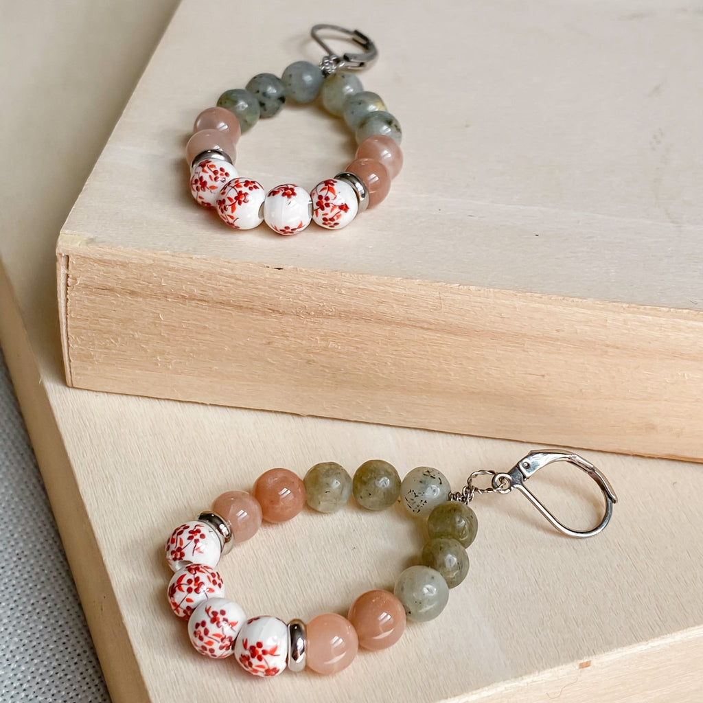 Boucles d'oreilles bohèmes en pierres naturelles | CORSAIRE