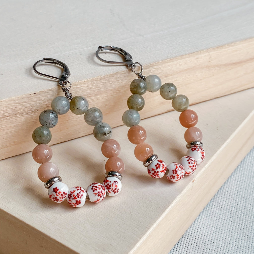 Boucles d'oreilles bohèmes en pierres naturelles | CORSAIRE