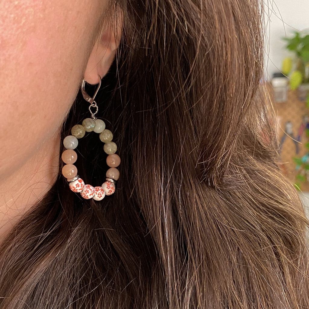 Boucles d'oreilles bohèmes en pierres naturelles | CORSAIRE