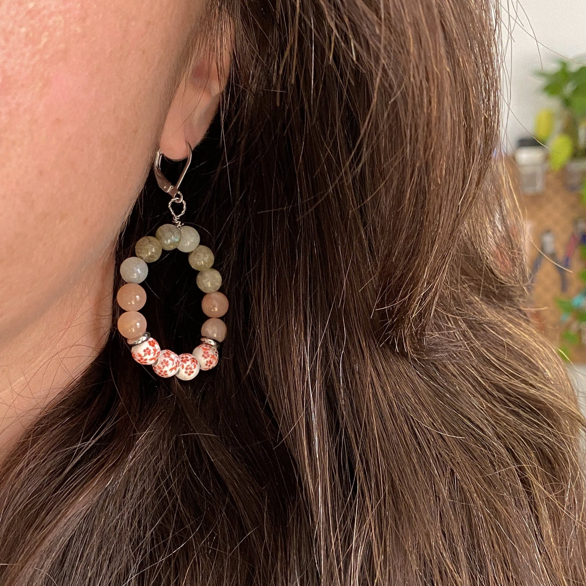 Boucles d'oreilles bohèmes en pierres naturelles | CORSAIRE